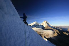 Photo: Student Anthony Gaugliano leading the summit pitches on Yana